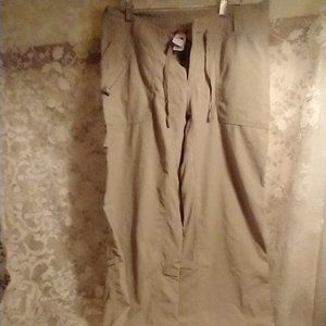 The North Face woman's zip & drawstring beige hiking pants sz 10 nylon